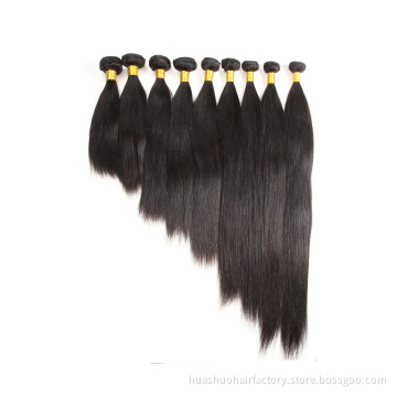 Huashuo Free Shipping Human Hair Bundles, Peruvian 18Inch Temple 10"-12 -40" Silky Straight Brazilian Hair